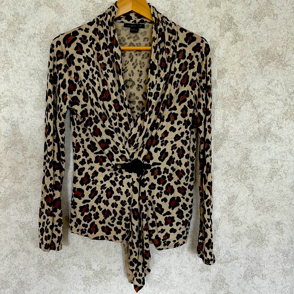 Animal‎ Print August Silk Sweater Size M